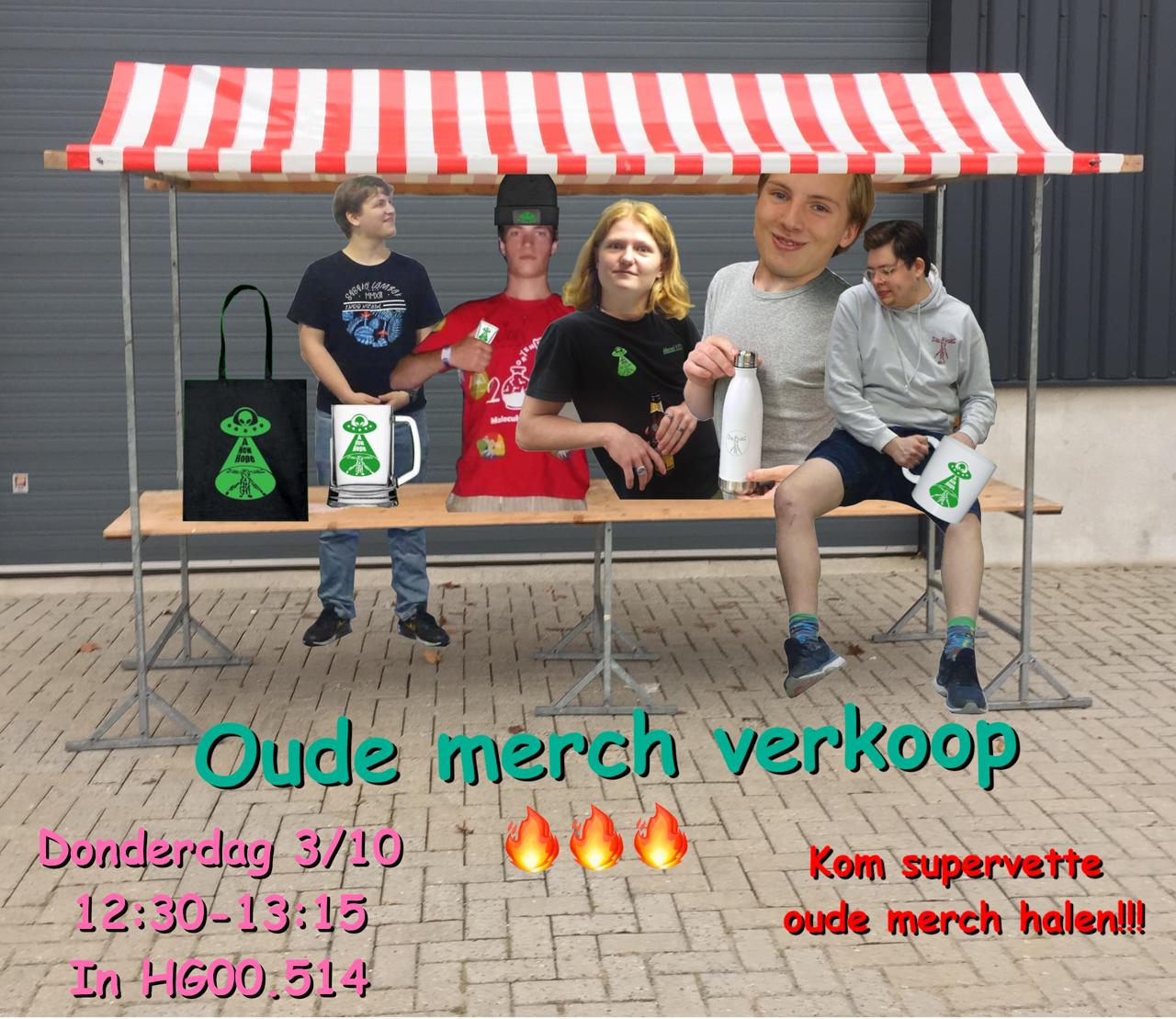 Oude merch verkoopmoment